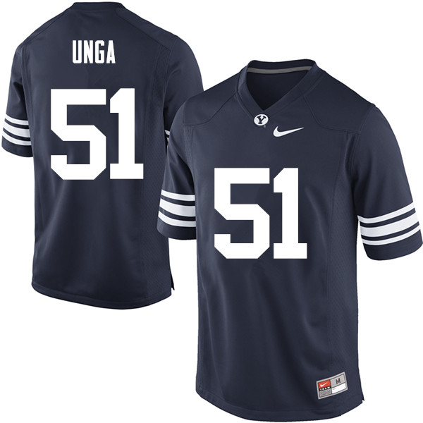 Men #51 Morgan Unga BYU Cougars College Football Jerseys Sale-Navy - Click Image to Close
